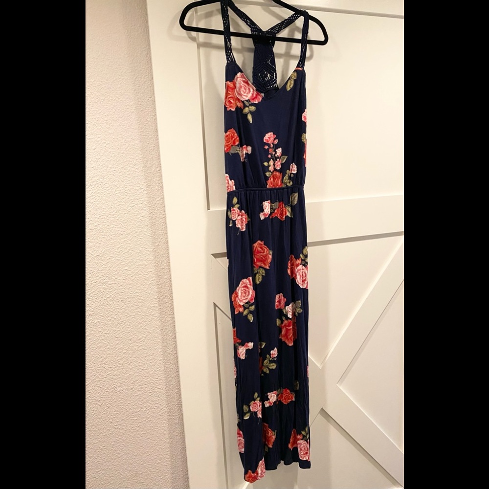 Maurices blue maxi sundress size XS fits like a small/ med with slip lining.